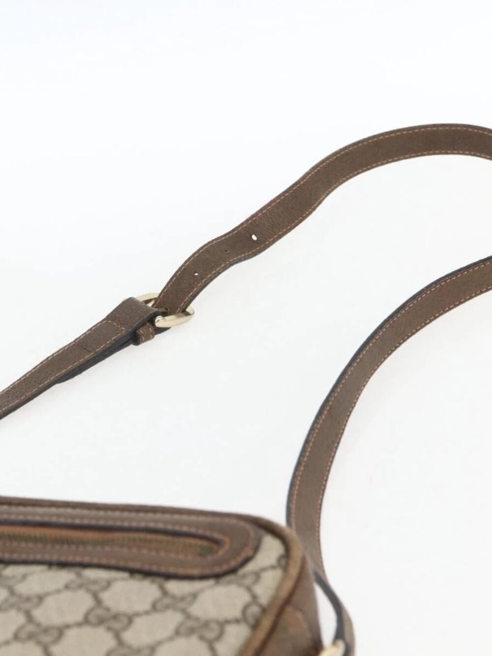 GUCCI GG Supreme Web Sherry Line Shoulder Bag PVC Beige Auth 161685 - Picture 9 of 16